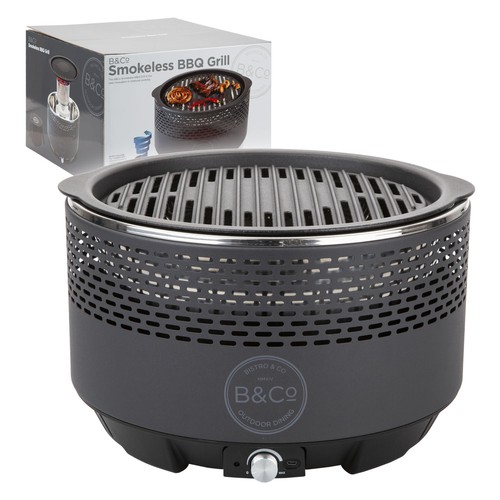 Grey smokeless bbq grill - bbq,